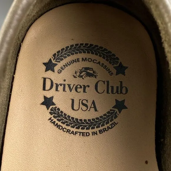 DRIVER CLUB USA Perforated soft leather slip on loafers size 8 wide
