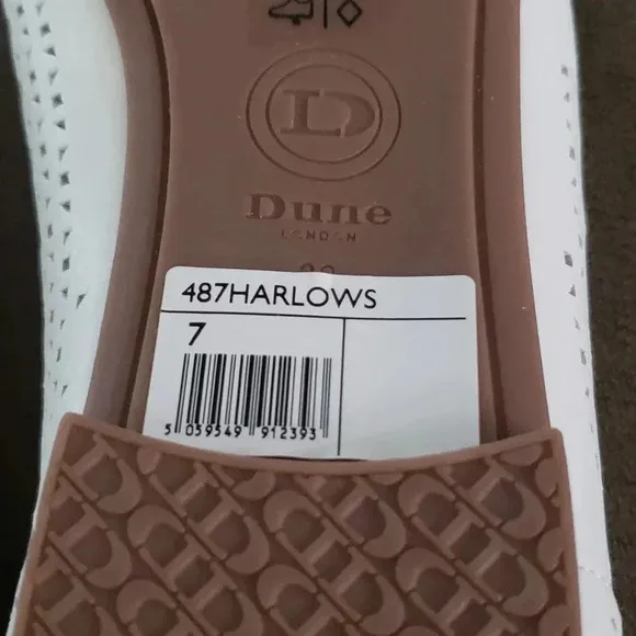 Dune London 7 White Leather Slip-On Ballet Flats
