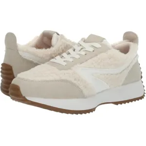 DV by Dolce Vita Bynx Sherpa Fuzzy Ecru Platform Sneaker White Cream Ivory 6.5