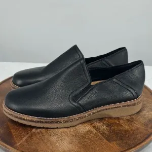 Earth Shoes Wm 10 M Pria Black Leather Slip On Comfort Loafers