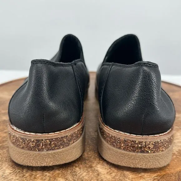 Earth Shoes Wm 10 M Pria Black Leather Slip On Comfort Loafers
