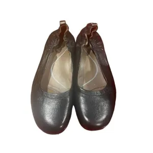 EARTHIES Tolo Elasticized Edge Flats 8.5 B. Black leather