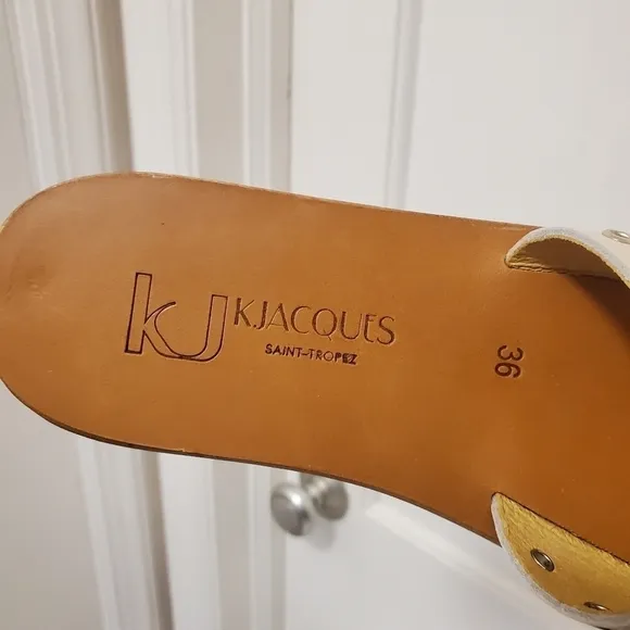 EC K.JACQUES Marsili Slides  Bone in color size 36 US Size 5