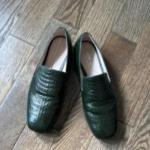 Ecco Green Leather Slip-On Loafers