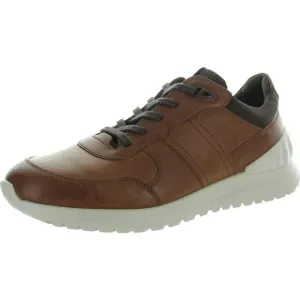 ECCO Mens Brown Lace-Up Leather Casual And Fashion Sneakers NWOB