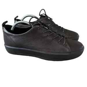 ECCO Men's Size 10-10.5 Danish Design Soft Leather Brown Fashion Sneakers Low