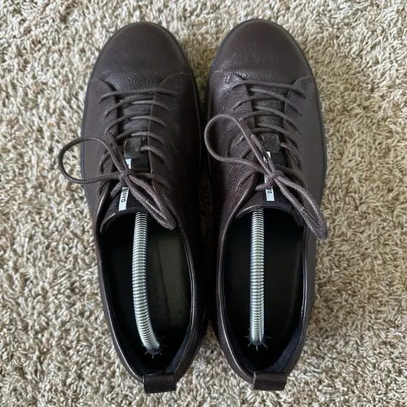 ECCO Men's Size 10-10.5 Danish Design Soft Leather Brown Fashion Sneakers Low