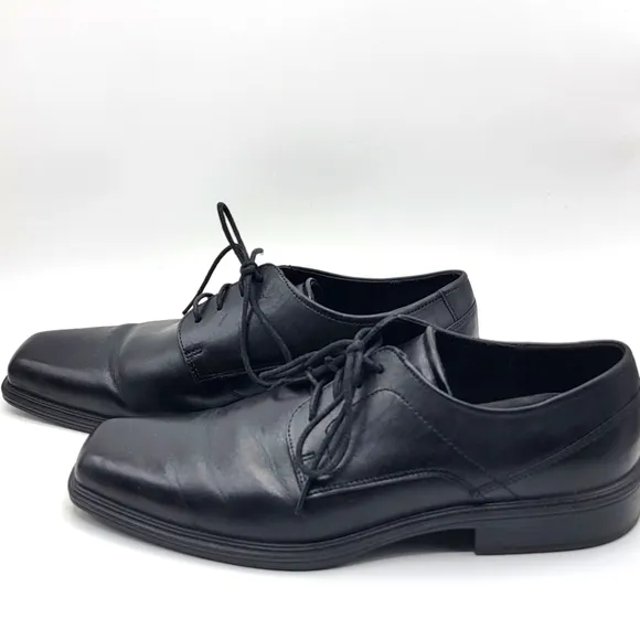 Ecco Soft Black Leather Lace-Up Loafers Size 43 (US 10) #1370