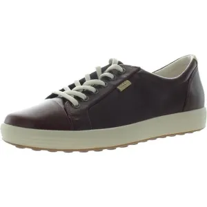 ECCO Womens SOFT 7 Red Leather Lace Up Casual And Fashion Sneakers NWOB