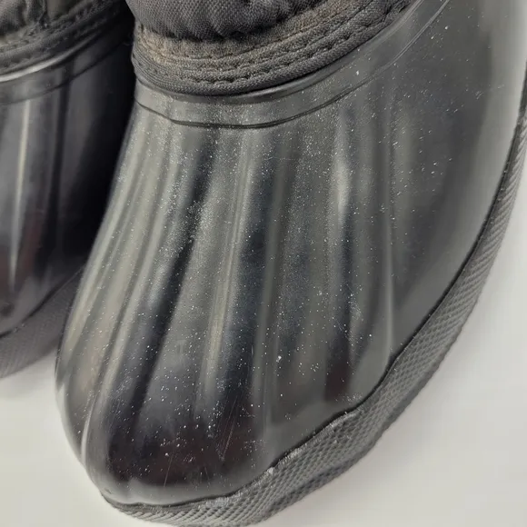 Eddie Bauer Vintage Black Quilted Waterproof Lined Snow Duck Boot Lace Up Size 7