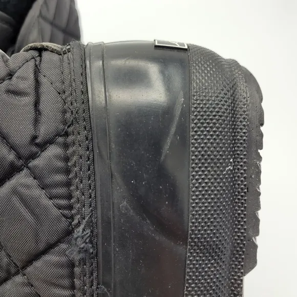 Eddie Bauer Vintage Black Quilted Waterproof Lined Snow Duck Boot Lace Up Size 7