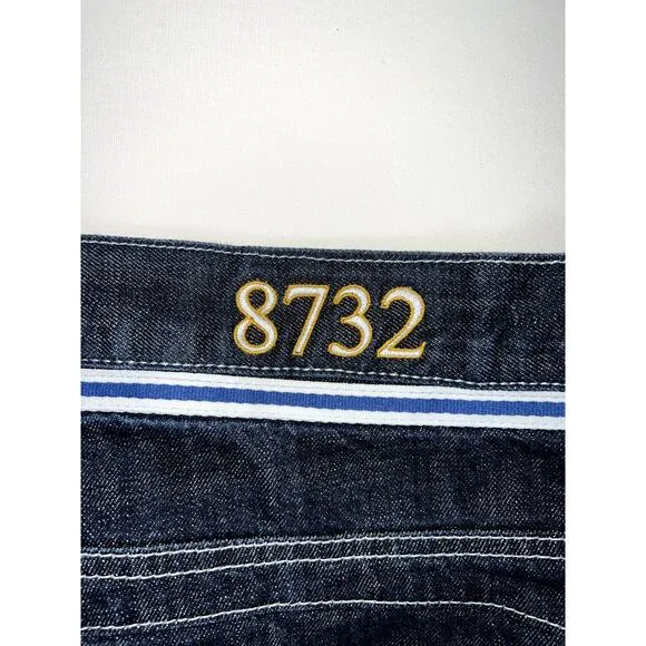 Eight 732 Jeans Mens 44x34 Embroidered Wide Leg 8732 Y2k Baggy Hip Hop