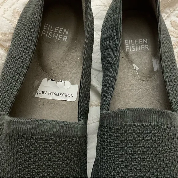Eileen Fisher Demi Knit Graphite Stretch Knit Loafers
