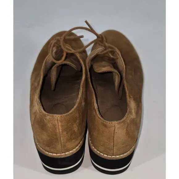 Eileen Fisher Eddy Brown Suede Platform Loafer Womens 8.5 Clean Neutral Comfort