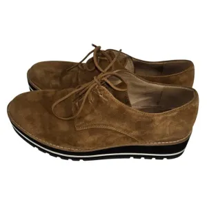 Eileen Fisher Eddy Brown Suede Platform Loafer Womens 8.5 Clean Neutral Comfort