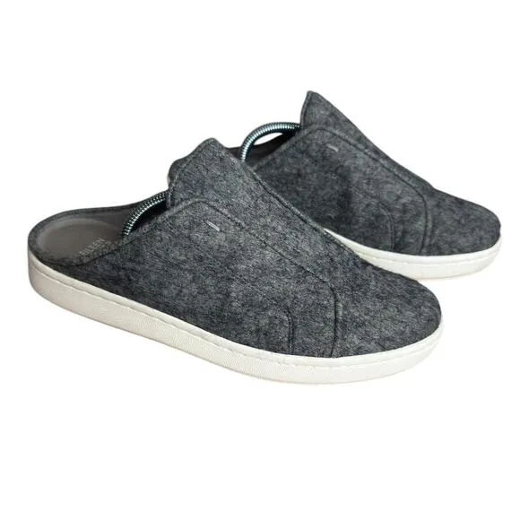 EILEEN FISHER News Felt Sneaker Gray Slides Slip On Women's Size 10 Casual EUC