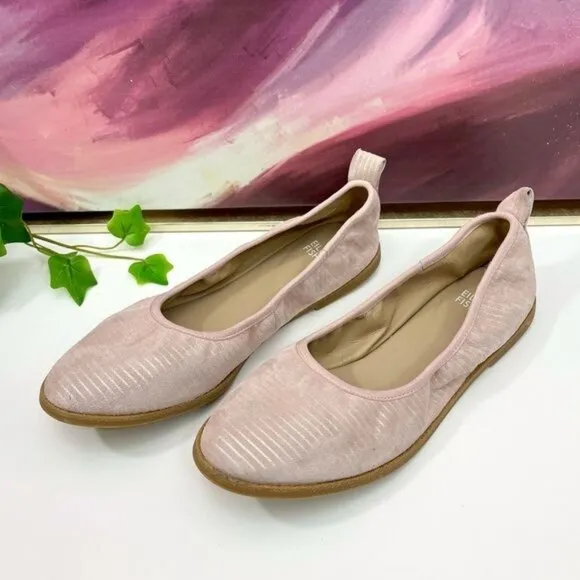 EILEEN FISHER Notion Ballet Flat In Goose Bump/light Gold Size 8.5