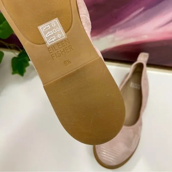 EILEEN FISHER Notion Ballet Flat In Goose Bump/light Gold Size 8.5