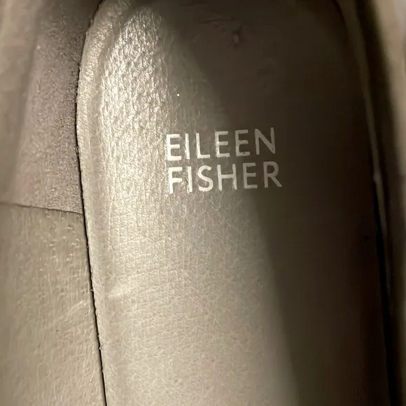 EILEEN FISHER PLATFORM LOAFERS Nubuck Leather Slate SIZE 9