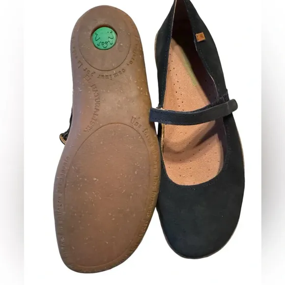 El Naturalista black suede Mary Jane flats new 42