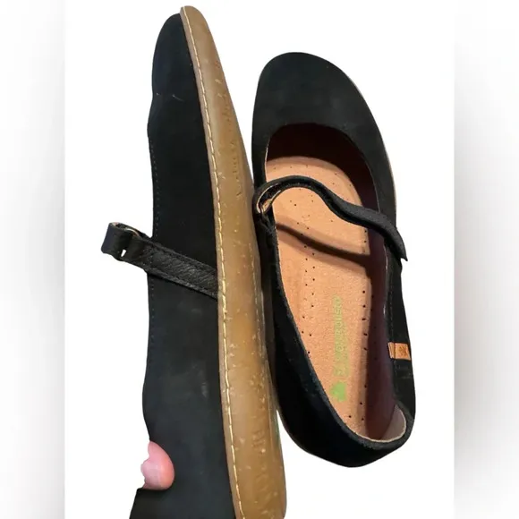 El Naturalista black suede Mary Jane flats new 42
