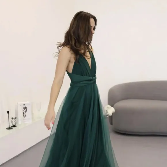 Emerald Green ✨ Convertible Infinity Bridesmaid Dress – One Size Fits Most