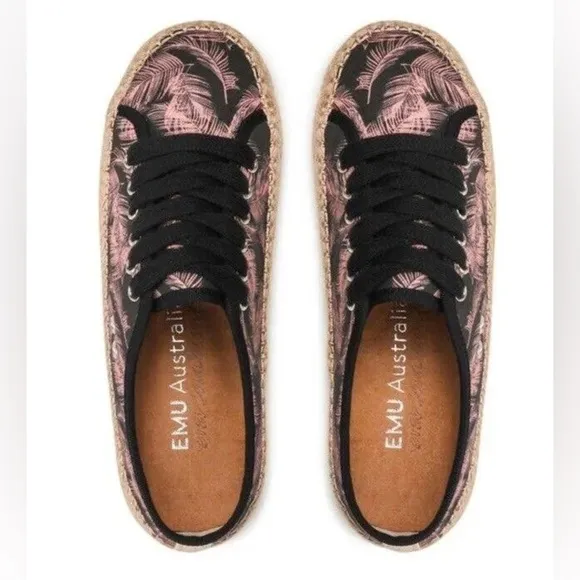 Emu Agonis Espadrille sneaker, NWB, Rose Pink Palm