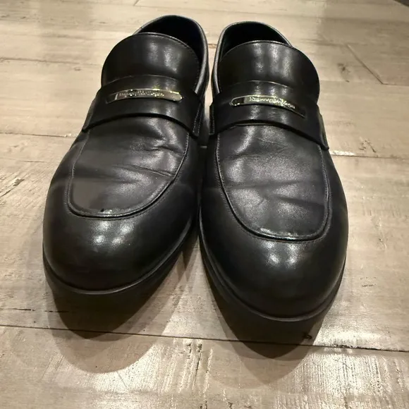 ERMENEGILDO ZEGNA Men's Black Leather Loafers
