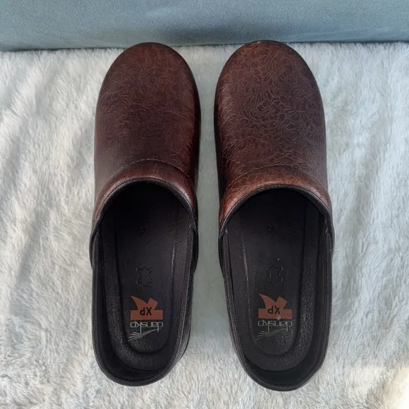 EUC Dansko Brown Leather Comfort Slip-On Clogs EU 40