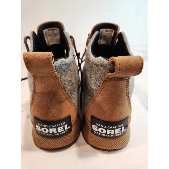 EUC Sorel Women’s NL4228-224 Waterproof Suede‎ &amp; Felt Lace-Up Boots - Size 8