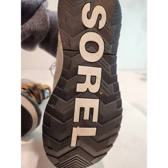 EUC Sorel Women’s NL4228-224 Waterproof Suede‎ &amp; Felt Lace-Up Boots - Size 8