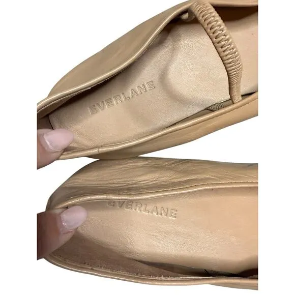 Everlane Shoes Women 10 The Day Mary Jane Ballet Flats in Blush Tan Minimalist