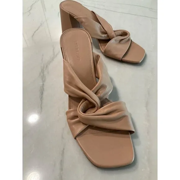 Everlane The Day Twist Heels in Blush Tan New Womens High Sandals