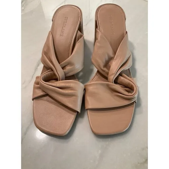 Everlane The Day Twist Heels in Blush Tan New Womens High Sandals