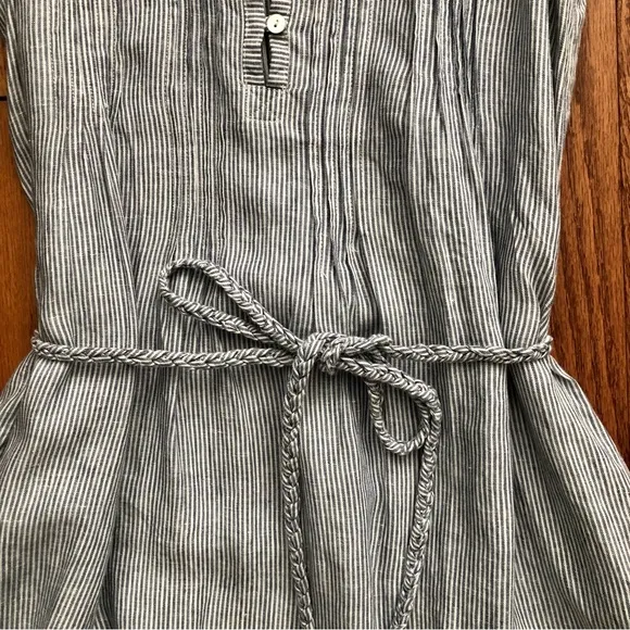Faherty Dress Isha Blue White Striped Sleeveless Linen Midi Women’s Size M NWOT