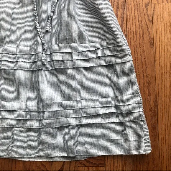 Faherty Dress Isha Blue White Striped Sleeveless Linen Midi Women’s Size M NWOT