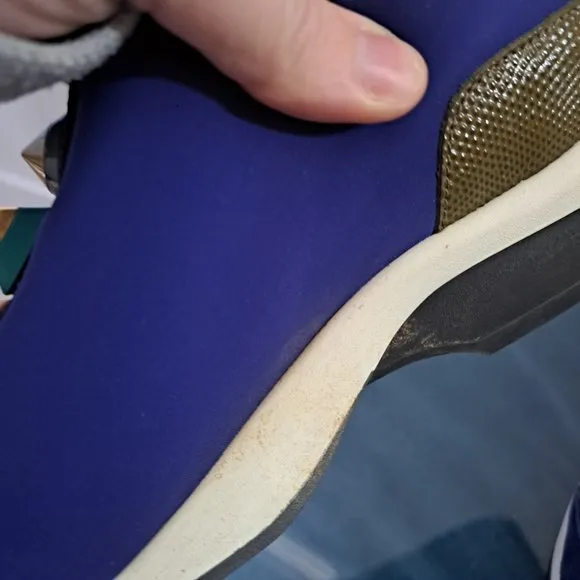 FENDI Blue Neoprene Rainbow Studded Sneaker