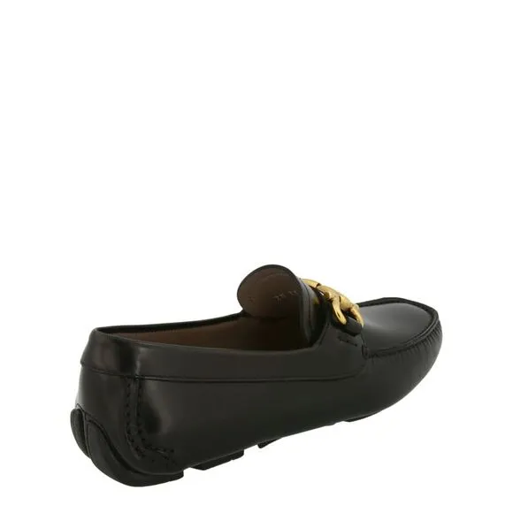 Ferragamo Parigi Gancini Leather Drivers Black Mens