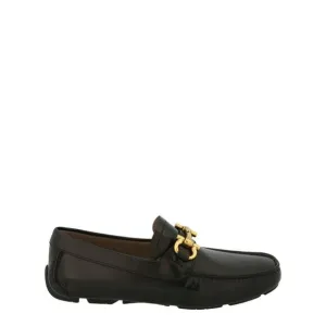 Ferragamo Parigi Gancini Leather Drivers Black Mens