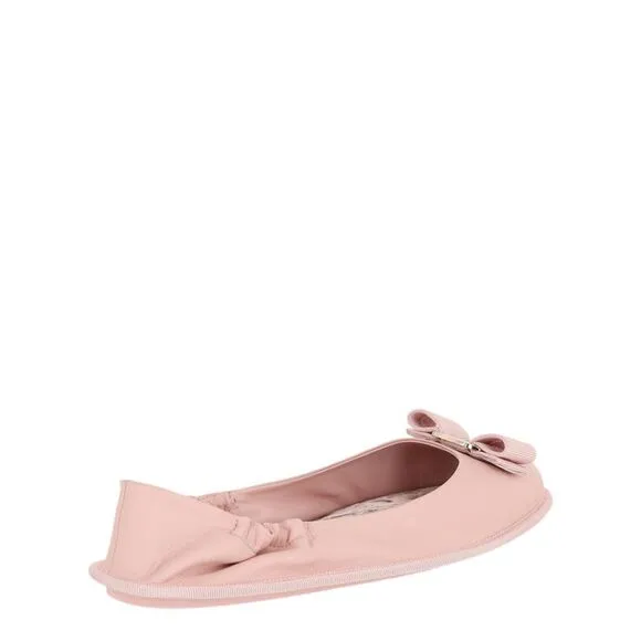 Ferragamo Varina Voyel Ballerina Flats Pink Womens