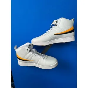 Fila Men's F-13v - White/Yelow/Fila Back - Fashion Sneakers - Sz: 10