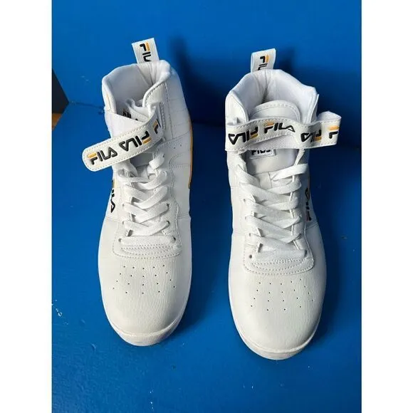Fila Men's F-13v - White/Yelow/Fila Back - Fashion Sneakers - Sz: 10