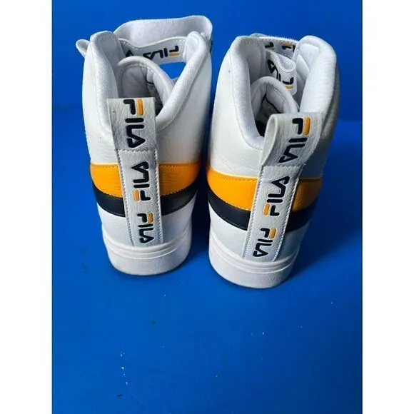 Fila Men's F-13v - White/Yelow/Fila Back - Fashion Sneakers - Sz: 10