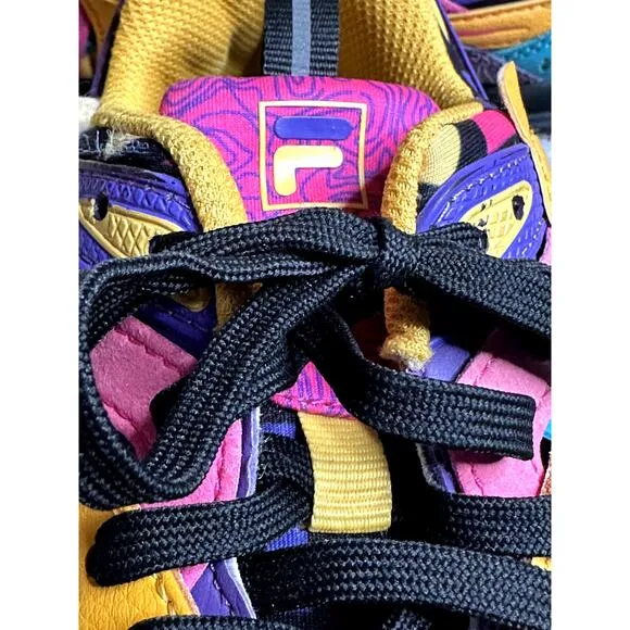 Fila Sandenal Rainbow Multicolor Leather Lace Up Fashion Sneakers Women's Size 7