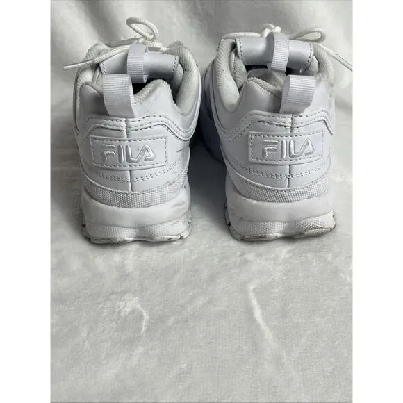 Fila Women's White Disruptor II Premium Fashion Sneakers 5VF80170-100 Size 6