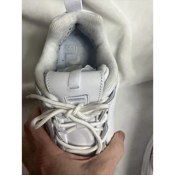 Fila Women's White Disruptor II Premium Fashion Sneakers 5VF80170-100 Size 6
