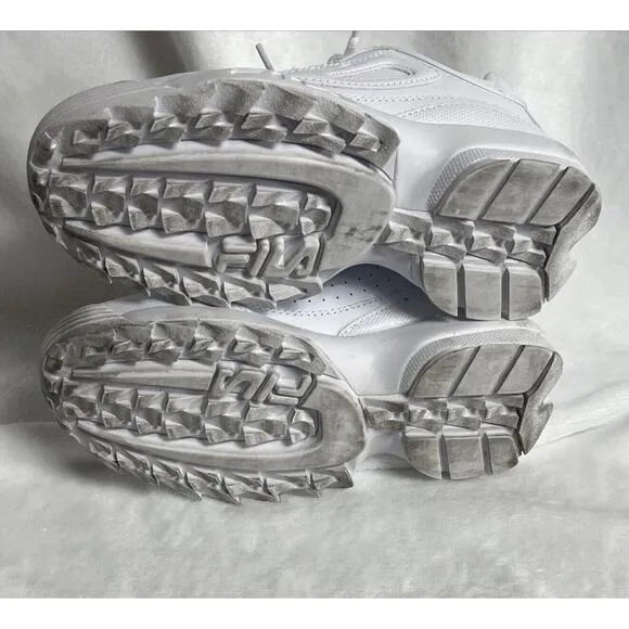 Fila Women's White Disruptor II Premium Fashion Sneakers 5VF80170-100 Size 6