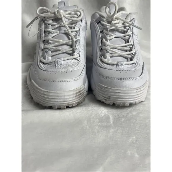Fila Women's White Disruptor II Premium Fashion Sneakers 5VF80170-100 Size 6