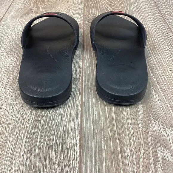 FitFlop Black iQushion Ergonomic Leather‎ Slide Mens Shoes, All Black NEW 11 43