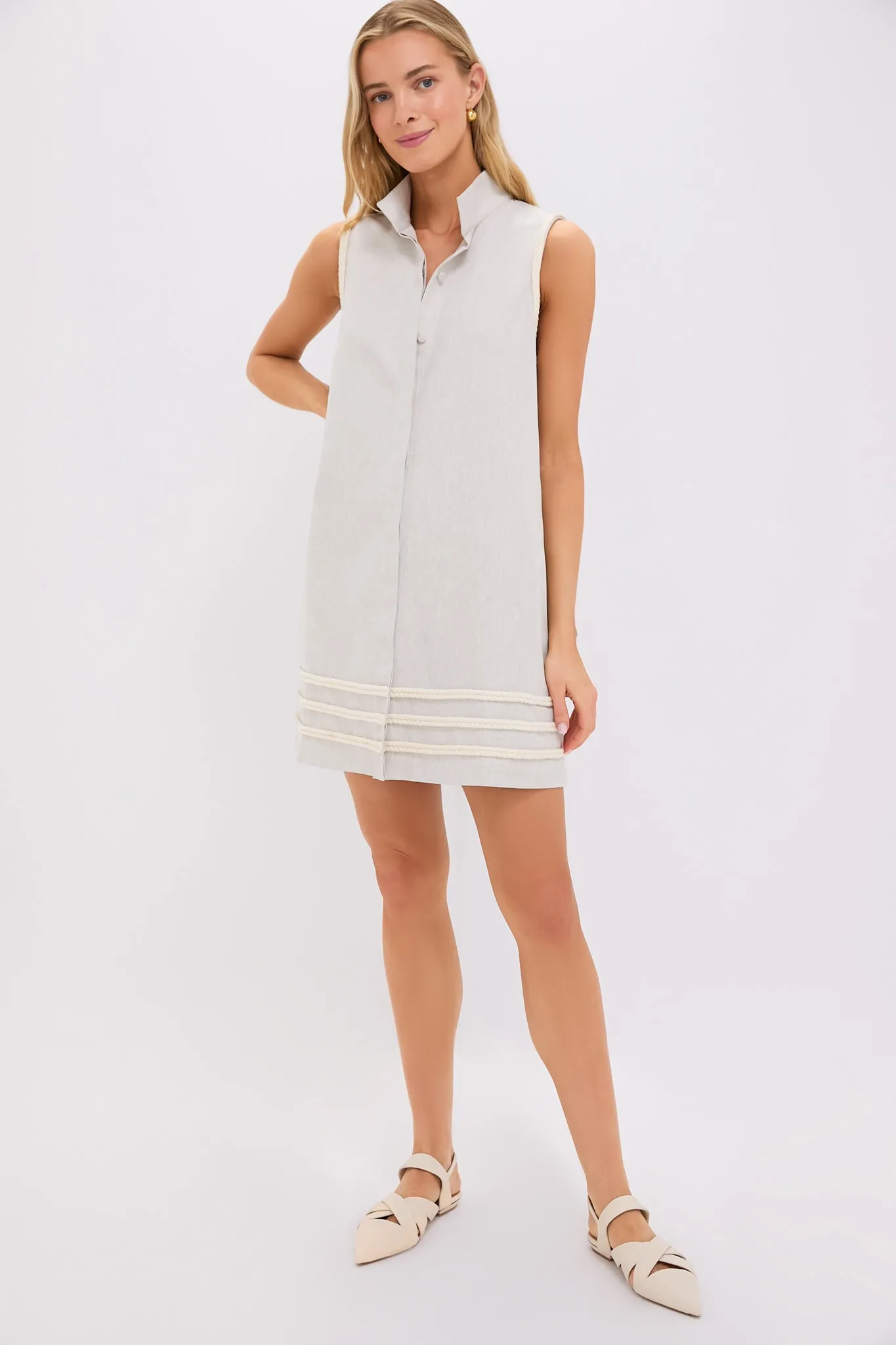 Flax Brushed Canvas Sleeveless Charlie Dress